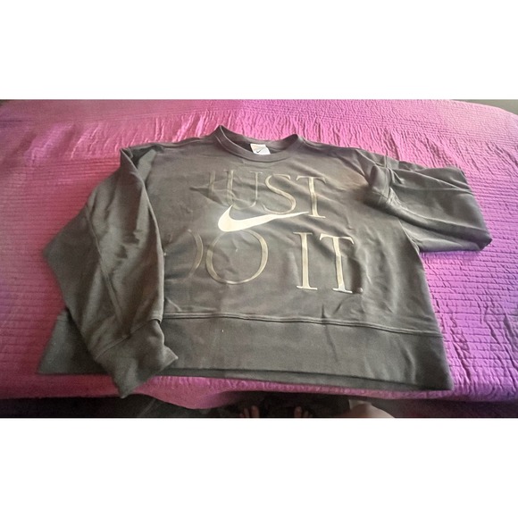 Nike Tops - Nike Dri Fit Crewneck Sweatshirt Just Do It Logo Women's Size M